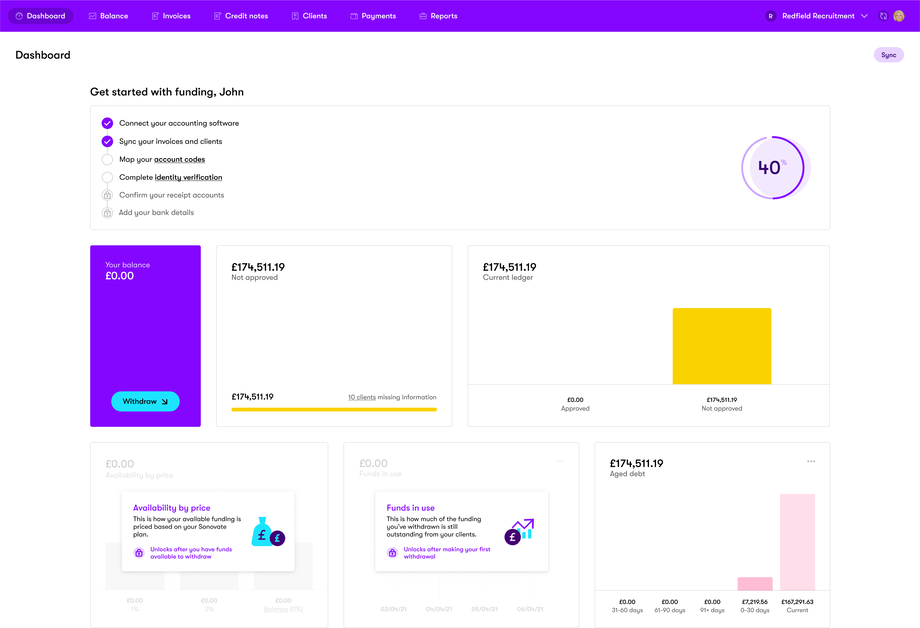 Recruiter dashboard homepage screenshot